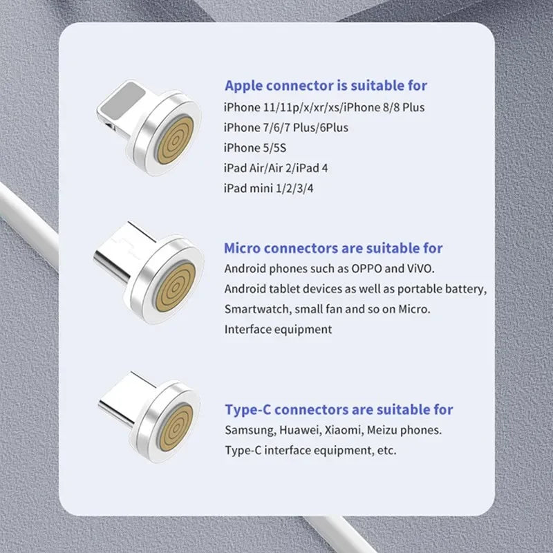 ADAPTADOR PLUS  > 1/3/5 pçs 7pin cabo magnético plug redondo adaptador de carregamento rápido dicas para iphone samsung huawei xiaomi vermelho mi ímã carregador plugues